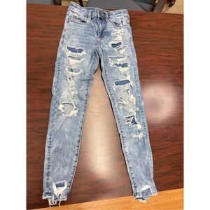 American Eagle Next Level Stretch Distressed Hi-Rise Jegging Jeans Size 0 Short